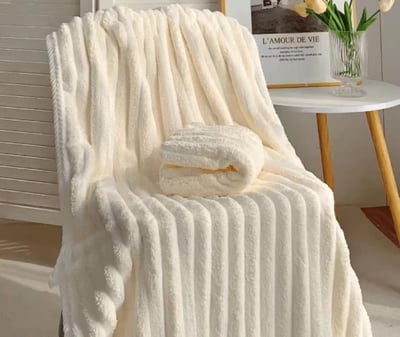 該換浴巾了～糖果條紋加厚珊瑚絨浴巾3