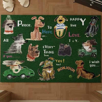 可愛狗狗圖案玄關地墊 療癒萌犬迎賓腳墊 可水洗耐髒防滑款4