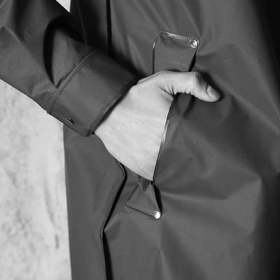 潮款黑色系列長版男女通用雨衣   XXL現貨免運3