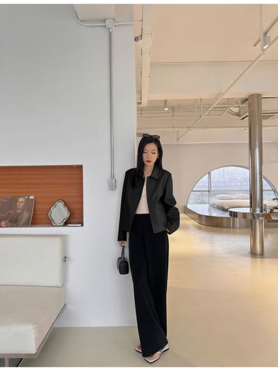 有大尺碼 優質韓版輕奢寬鬆皮衣外套8