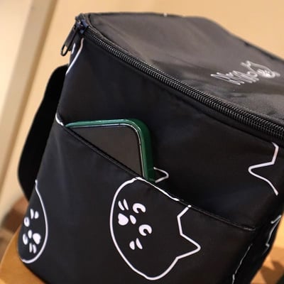 日系卡通貓貓大容量保溫冷藏袋 戶外野餐手提便當包3