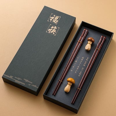 中國風實木防滑筷兩雙組禮盒 質感餐桌的儀式感小物14
