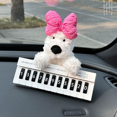 西高地鋼琴黑白鍵 小狗汽車臨時停車牌3