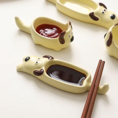 日系狗狗貓貓可愛動物醬料碟 4入組3