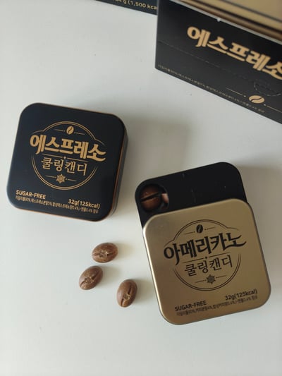 韓國復古感新版Cooling Espresso 義式濃縮/美式薄荷咖啡糖32g10