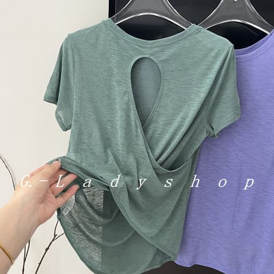 夏季竹節紗透氣美背T恤4