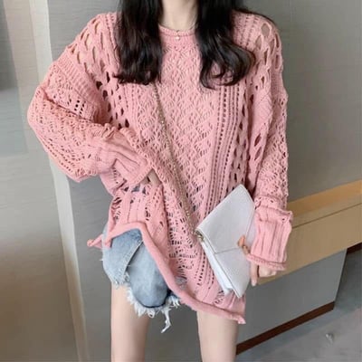 鏤空破洞慵懶風韓系毛衣2