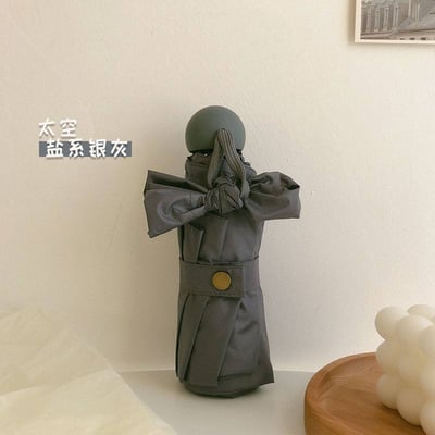 莫蘭迪純慾色系五折手動晴雨傘 便攜防曬傘UV防紫外線遮陽傘6