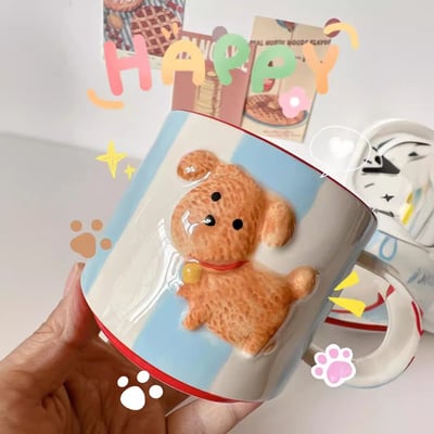 出口韓國可愛小狗杯盤組1