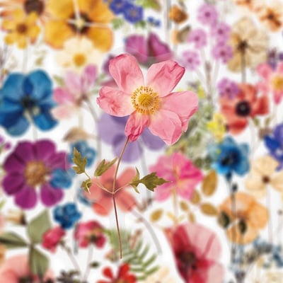 ins風小清新花卉 PET貼紙100入乾花素材貼紙6