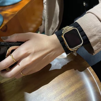 小菱格顯瘦金屬 apple watch錶帶4