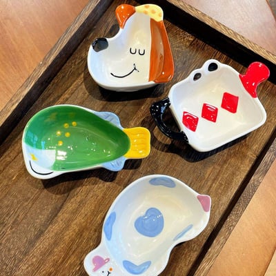 Ins風幸運陶瓷小食碟4入1