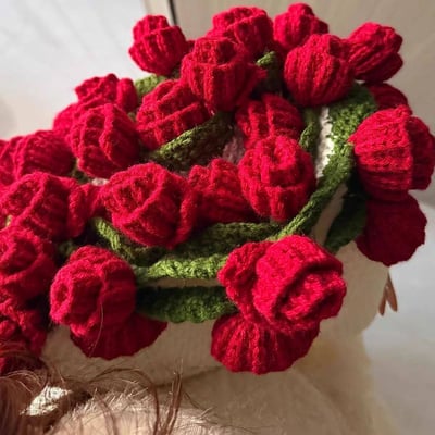 不會凋謝的手作玫瑰花束毛毯2