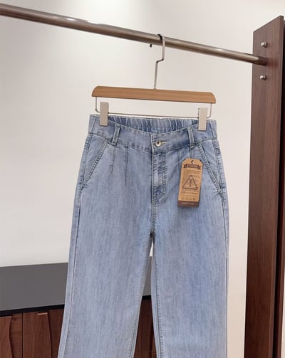 韓國訂單款超薄夏季闊腿牛仔褲2