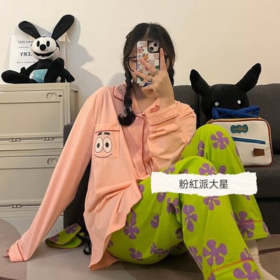 我愛海綿寶寶跟派大星 長袖棉質睡衣組3