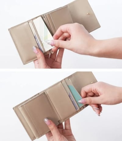 日本  菱格壓紋三折迷你錢包7