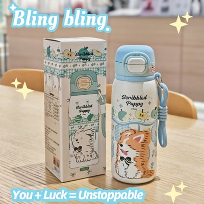 可愛萌寵保溫杯吸管直飲兩用設計4