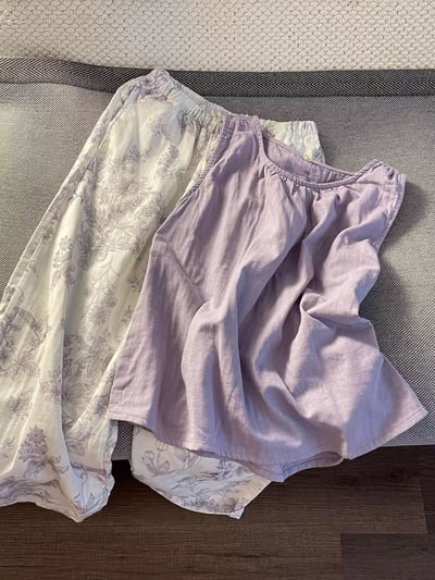 鄉村風花朵無袖背心睡衣套裝1