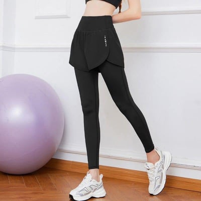 高腰收腹假兩件新款外穿口袋瑜伽褲運動褲6