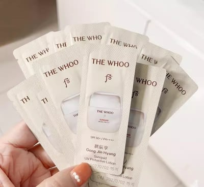 韓國 WHOO 后｜拱辰享 沁舒水感防曬保濕防曬霜 (1ml*60入)/袋1