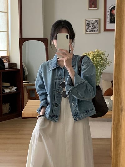 簡約個性風牛仔外套1