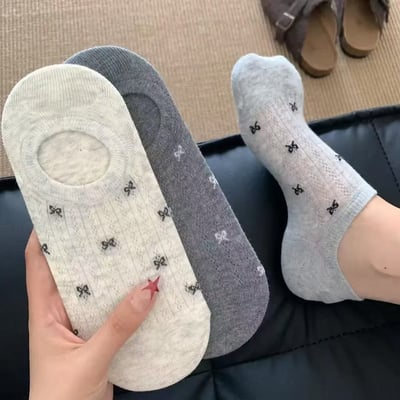 日系蝴蝶結隱形船襪10雙4