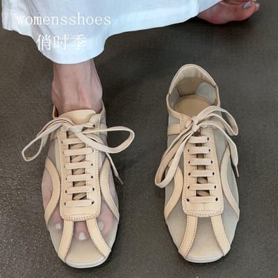 新中式網紗小眾透膚感綁帶平底鞋3