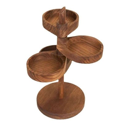 桌面質感升級神器 實木旋轉收納架四層可轉設計4