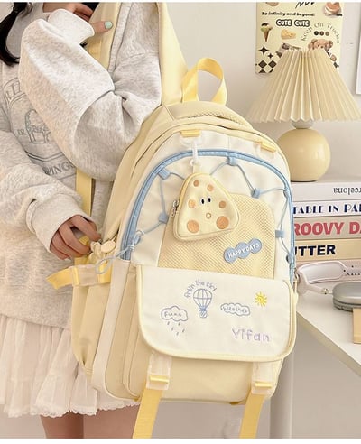 新款高顏值可愛雙肩書包 大容量減壓背包送同款萌系零錢包4