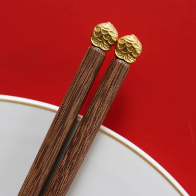 金甲招財雞翅木福氣筷組  現貨5