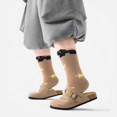 韓版兒童可愛茶壺中筒兒童襪 兔子款3