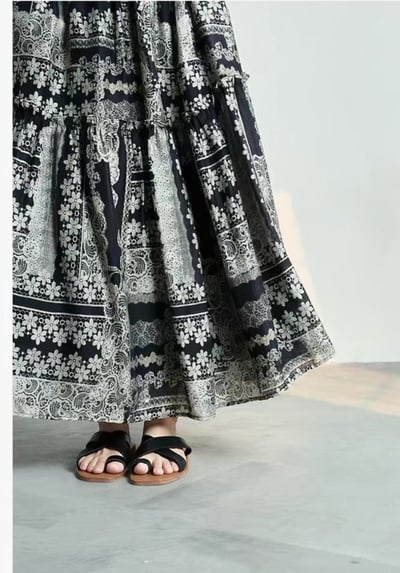 夏天穿超舒服復古拼接長裙5