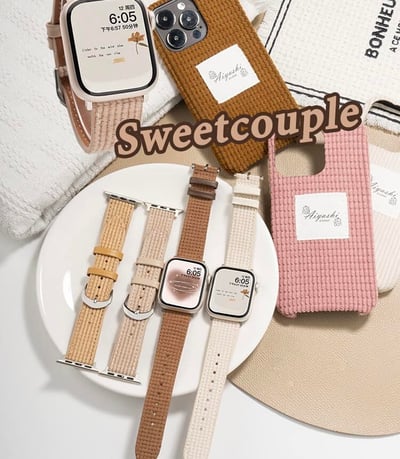 華夫格絨面簡約氛圍感Apple watch錶帶1