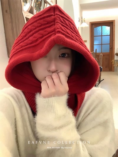 時尚冬季針織巴拉克拉法網紅帽9