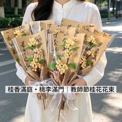 教師結禮物  國風手作桂花花束1