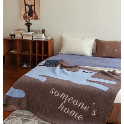 柔軟糯糯貓咪半邊絨毛毯 懶洋洋治癒系午睡毯／沙發毯4