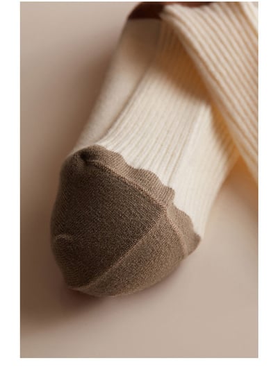 秋冬羊毛坑條撞色女襪中筒襪6