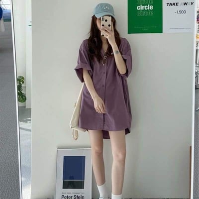 寬鬆OVERSIZED  有大碼百搭短袖襯衫   4XL現貨免運1