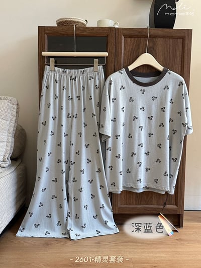 夏日涼感舒適雪花棉精靈睡衣 高級感透氣居家套裝17