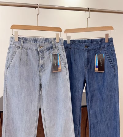 韓國訂單款超薄夏季闊腿牛仔褲6