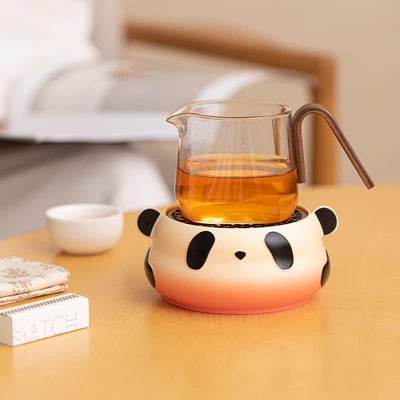 熊貓造型陶瓷蠟燭溫茶爐3