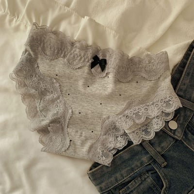 法式蝴蝶結復古風蕾絲內褲6