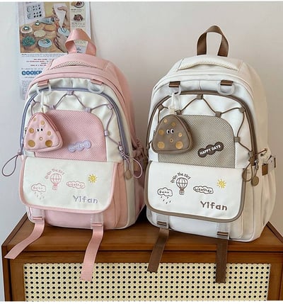 新款高顏值可愛雙肩書包 大容量減壓背包送同款萌系零錢包3