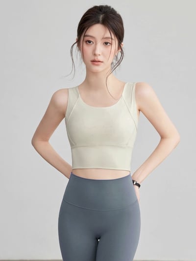 固定胸墊高彈舒適 交叉美背運動內衣6