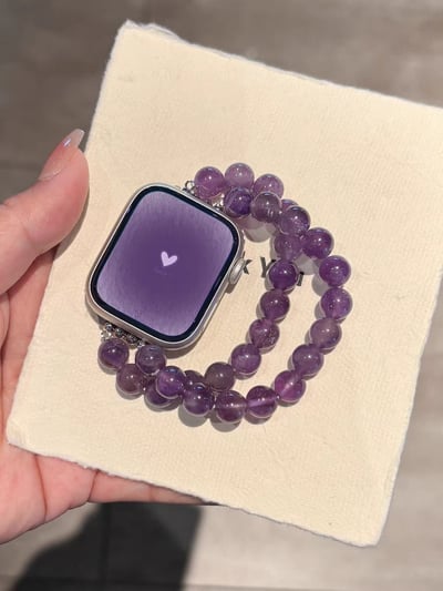 天然夢幻葡萄紫水晶 iWatch 錶帶Apple Watch S1-10/SE 適用1