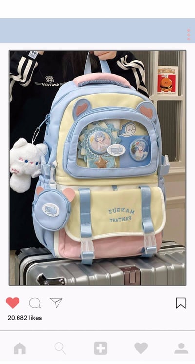 日系甜妹痛包雙肩包 可愛透明展示窗＋萌系耳朵造型11