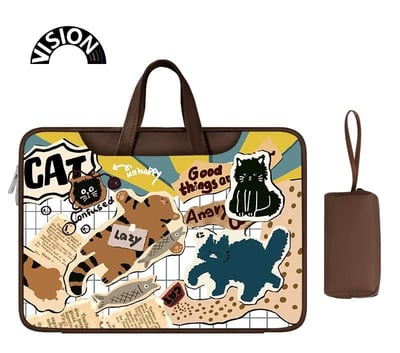 我愛貓 貓咪插圖可愛感 多功能旅行電腦包3