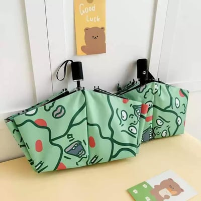 超人100 醜醜小酒窩折疊晴雨兩用自動傘2