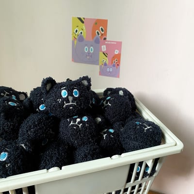 鑰匙圈｜毛絨絨雪莉熊頭（紫色/粉色/黑色）16