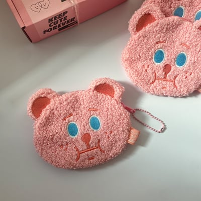 雪莉熊｜毛絨絨零錢包（紫色/粉色/黑色）9